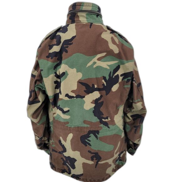 USAF Military Issue Mens Woodland Camo Cold Weather Coat Medium Regular - Picture 4 of 13